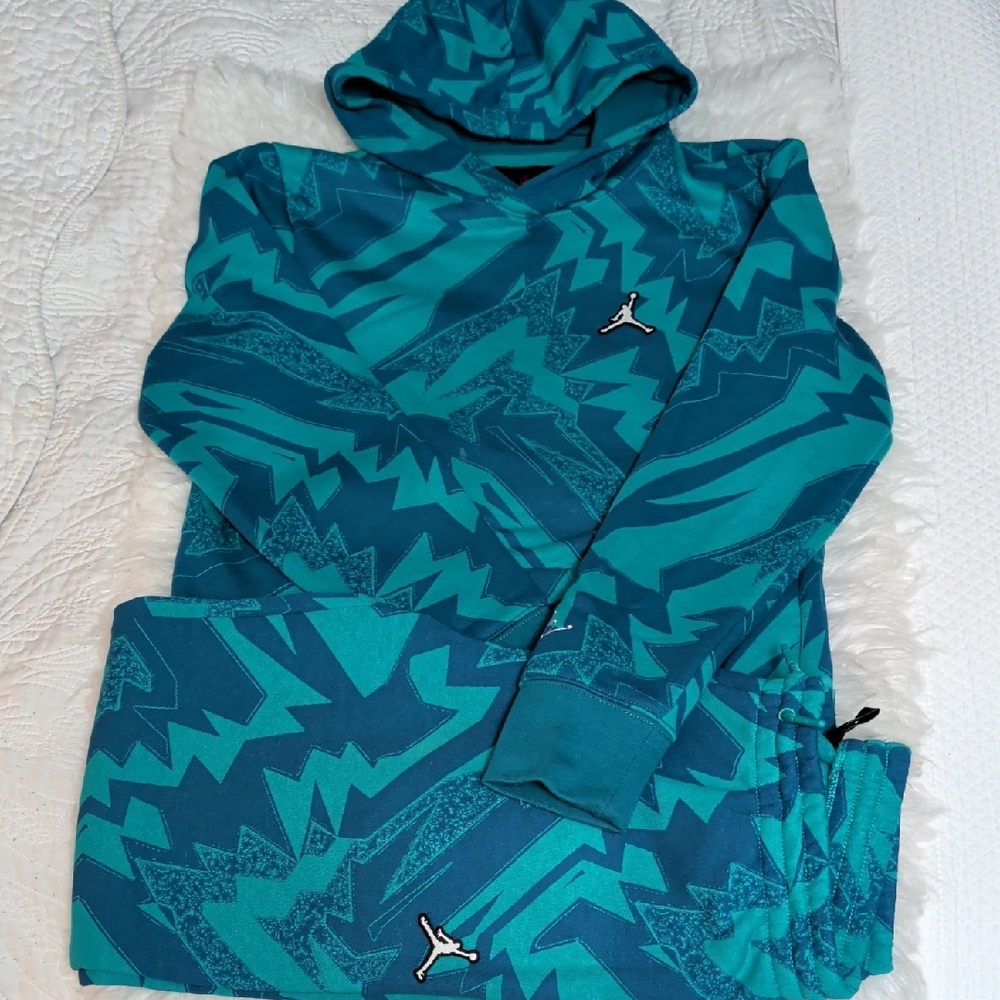 Jordan Teal and Blue Track Suit with Hood